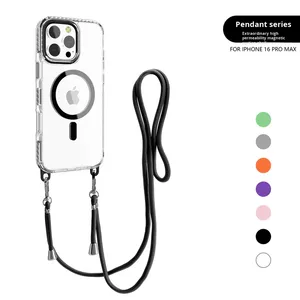 Coque de téléphone transparente magnétique en TPU faite à la main YX, avec cordon, pour Apple <span class=keywords><strong>iPhone</strong></span> 16 <span class=keywords><strong>Pro</strong></span> – <span class=keywords><strong>Nouveauté</strong></span> transfrontalière très prisée en Chine - Product Image 5