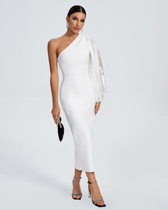 Ocstrade <span class=keywords><strong>Robe</strong></span> Produit en Promotion <span class=keywords><strong>Robe</strong></span> Bandage Découpée Manches Longues Haute Qualité <span class=keywords><strong>Moulante</strong></span> Élégante <span class=keywords><strong>Mi</strong></span>-<span class=keywords><strong>Longue</strong></span> Décontractée Blanche - Product Image 6