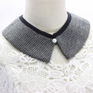 Diy Custom Houndstooth Afneembare Vrouwen Capelet Blouse Half Shirt Faux Nep Kraag - Product Image 4