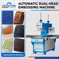 Machine à embosser à double tête 3D, machine à embosser en silicone caoutchouc concave et convexe pour la pressage de logos sur vêtements, embossage 3D sur tissu et cuir