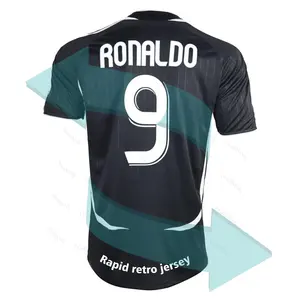 Maillot de football rétro pour hommes, bas de haute qualité fc noir classique all club 2006 07 away real ronaldo dubai retro jersey