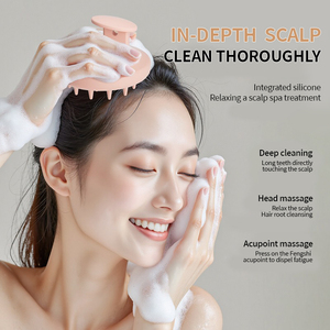 Commercio all'ingrosso in Silicone per capelli del cuoio capelluto morbido massaggiatore spazzola Shampoo upgrade per capelli del cuoio capelluto Scrubber per capelli per la crescita dei capelli - Product Image 2