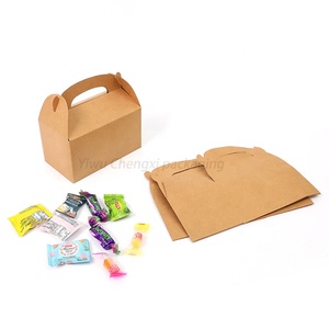 Custom Goodies Favor Boxes For Kids' Birthday Party Wedding Baby Shower Treat Boxes 30 Pack Brown Kraft Paper Gable Gift Boxes