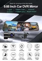 10 inç dokunmatik ekran Dash kamera 3CH HD 1080p + 1080P + 1080P için araba dvr'ı 24H park monitörü Video kaydedici gece görüş WiFi GPS