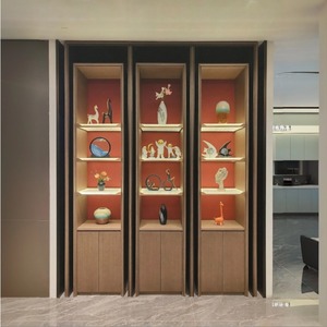 Vitrine de présentation et de rangement de collection de qualité muséale, <span class=keywords><strong>en</strong></span> <span class=keywords><strong>bois</strong></span> plaqué moderne de luxe, écologique, durable, peinture lumineuse, pour usage domestique - Product Image 2