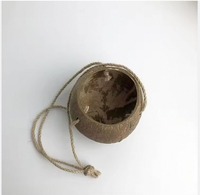 Pot suspendu rond en coquille de noix de coco, écologique, fait main, avec une capacité de 700 ml, pour la maison et le jardin