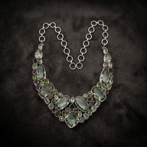 Fashionable Multistone 925 Silver <b>Necklace</b> Solid <b>Necklace</b> Adorable <b>Necklace</b> Handmade <b>Necklace</b> - Product Image 1