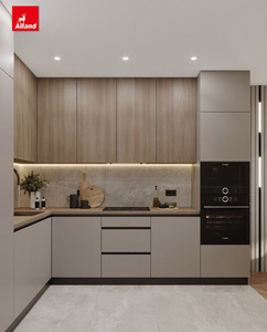 <span class=keywords><strong>Cuisine</strong></span> modulaire en verre moderne Alland 2025, nouveau design, couleur beige, modèle complet - Product Image 2