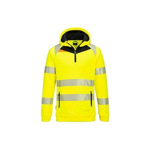PORTWEST - DX482YBRXXXL DX4 Sweat à capuche zippé Hi-Vis 1/4 jaune/noir-EAN 5036108400188 HI-VIS WORKWEAR - Product Image 1