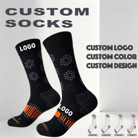 Chaussettes de sport pour hommes, antidérapantes, avec logo personnalisé, coussinées, pour le basketball, le football, la course à pied et l'entraînement