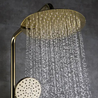 Colonne de douche murale thermostatique moderne en laiton à poignée unique avec barre coulissante, mitigeur chaud/froid et ensemble de douche pluie