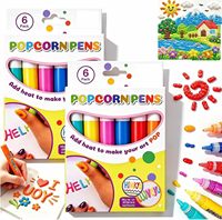 Stylos Magiques 6 Couleurs Effet Popcorn DIY – Stylos à Dessin Bulles 3D Gonflées pour Décoration et Graffiti – Papeterie à Texture Amusante qui Séche Rapidement