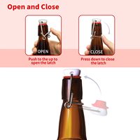 Bouteilles en verre ambré de 16 oz avec bouchons hermétiques en caoutchouc à clapet, compatibles avec les diffuseurs à bâtonnets et le brassage maison de kombucha de qualité alimentaire