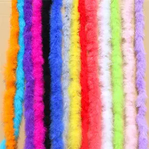 2m/pcs Rainbow Cheap Feather Fringe Natural Fluffy Turkey Feather Boa for Bag Clothes Party Wedding Decoration