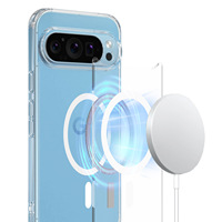 Coque magnétique transparente en TPU pour Google Pixel 7 8 9 Pro XL, protection contre les chocs, compatible avec la charge sans fil, pour iPhone 18