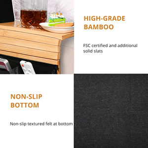 Plateau de canapé en bambou à un niveau moderne Table antidérapante flexible pliable personnalisable pour canapé Plateau alimentaire approprié canapé - Product Image 3
