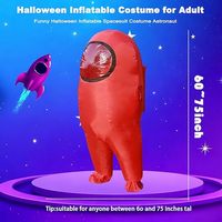 Kostum Astronot Lucu untuk Pesta Halloween, Sekolah, Pesta Topeng, Permainan Penggemar, Kostum Tiup