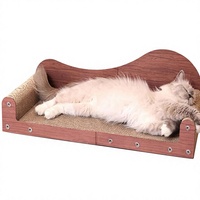 Lit-grattoir pour chat moderne extra-large, durable et robuste, 26,4 pouces, design minimaliste, en carton.