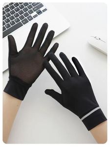 Gants de protection solaire en soie et nylon pour femmes, respirants, en maille, anti-UV, pour la conduite en plein air - Product Image 3