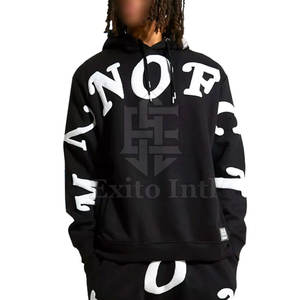 Ensemble de survêtements deux pièces en coton de haute qualité pour hommes, vêtements de rue personnalisés avec logo pour l'hiver - Product Image 6