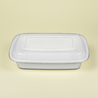 Contenedor Rectangular de Grado Alimenticio PP, Contenedor Desechable para Alimentos, Apto para Microondas, Lonchera para Arroz, Sopa