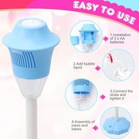 BJQ nouvelle musique extérieure lampe de jardin réverbère automatique électrique Machine à bulles jouet pour Camping fête de noël fabricant de bulles