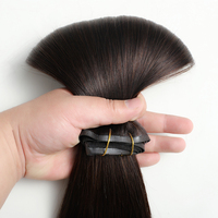 Extensions de cheveux humains blondes en PU sans couture, vierges européennes, naturelles, alignées sur la cuticule, lisses, à clipser, avec trame invisible