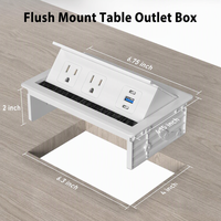 Einbau-Steckdosenleiste für Arbeitsplatten mit PD20W USB-C Schnellladestation für Konferenzraum-Schreibtische