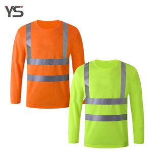 Camisetas de Manga Larga Reflectantes y Transpirables de Poliéster al por Mayor, Camisetas de Alta Visibilidad Aptas para Operaciones de Tráfico Vial - Product Image 1