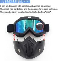 BAOBAO masque facial amovible lunettes de mouvement pour l'équitation Dirt Ski ATV Motocross course coupe-vent anti-brouillard chaud pour adultes en gros