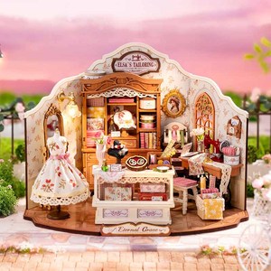Robotime Rolife Kit puzzle fai da te <span class=keywords><strong>giocattoli</strong></span> fatti a mano DG178 <span class=keywords><strong>Elsa</strong></span> sartoria 3D in legno casa in miniatura - Product Image 2