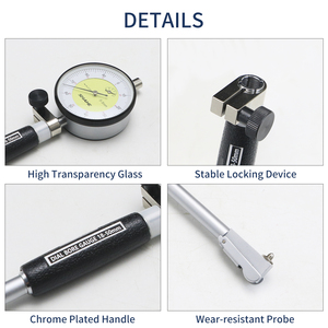 शेहे 0.01 मिमी डायल बोर गेज सूचक आंतरिक व्यास बोर गेज सेट 18-50/50-100/100-160 मिमी छेद सिलेंडर माप सामान - Product Image 3