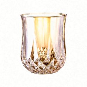 Vasos de Whisky Creativos y Ecológicos de PP, Aluminio y Vidrio - También para Brandy y Licores. Tazas con Diseño de Diamantes Engrosadas para Uso Doméstico - Product Image 1