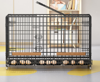 Cage à poulets pliable avec bac à déjections, en grillage métallique, pour poules pondeuses, usage domestique, petite taille