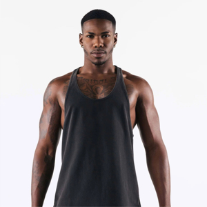 Camiseta sin mangas de gimnasio sin mangas con cuello en V de secado rápido transpirable para hombre, entrenamiento de levantamiento de pesas de talla grande - Product Image 1