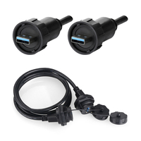 IP67 USB2.0 Conector impermeable USB3.0 Conector impermeable 4 Conector de cable USB de 9 pines con cubierta impermeable