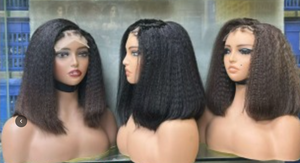 Swiss Lace Front <b>Wig</b> <b>Bob</b> Length Virgin Indian Hair Natural Black Transparent Lace With Baby Hair Average Size - Product Image 1