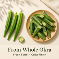 Gedroogde Okra Chips Groothandel Bulk Knapperige Groene Okra Groente Snack OEM Fabrikant Export Leverancier Directe Winkel
