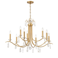 Lustre moderne de luxe à bras évasés et gouttes de cristal, finition dorée, suspension inclinée pour table à manger, salon, hôtel