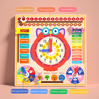 Montessori-Horloges en Bois pour Garçon et Fille, Jouet Éducatif Préprimaire pour Enfant