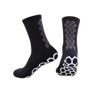Chaussettes de football en tricot d'hiver personnalisées de haute qualité avec motif de lettres et bas à revers, logo OEM, chaussettes de sport pour hommes - Product Image 2