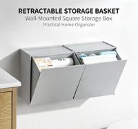 Boîte de rangement murale anti-poussière à ouverture rabattable sans perçage pour salle de bain, toilettes, produits de soin et articles divers – Offre Spéciale