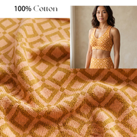 Tissu en maille 100 % coton bicolore à motif géométrique losanges pour vêtements de sport, serviettes, rideaux, textiles de maison, impression personnalisée