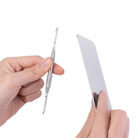 Vente en gros d'outils de maquillage de haute qualité Mélangeur cosmétique Rectangle en acier inoxydable Palette mixte avec spatule