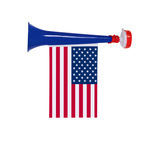 Hochwertiges FOCUS Kunststoff Fußball Fan Horn Custom Digital gedruckt 2026 World Soccer Cup Flagge 14*21cm Jubel horn