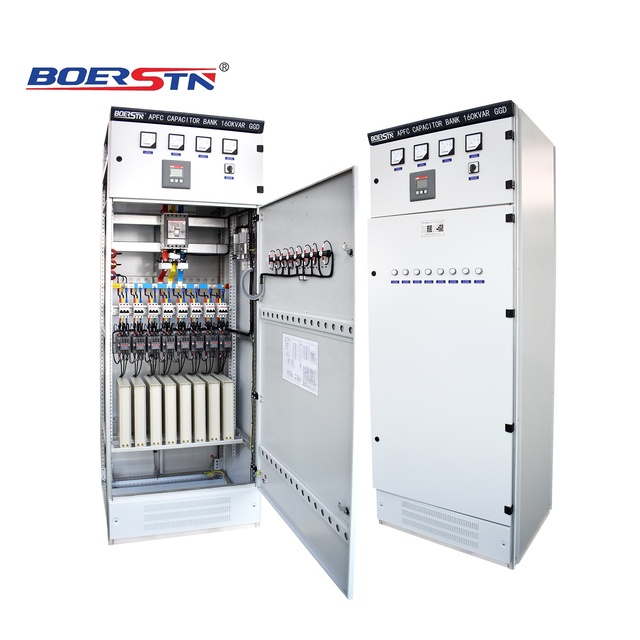Boerstn GGD Factory Price 3 Phase 440V 100Kvar 160Kvar Automatic Power Capacitor Bank Factor Controller Distribution Panel