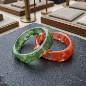 Nouveau Bracelet Jonc Élégant en Résine Artisanale, Acrylique Transparent de Haute Qualité, Accessoire de Mariage Tendance d'Inde, Ensembles de Bracelets - Product Image 1