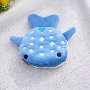 Cartoon <b>Cute</b> Whale Shark Coin <b>Purse</b> Kawaii Wallet Portable Plush Coin Bag Key Earphone Coin Organizer Pouch Zipper Bag Kids Gift - Product Image 6