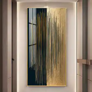 売れ筋絵画花静物抽象的な家の装飾クリスタル磁器画像リビングルーム壁アートメタルフレーム絵画