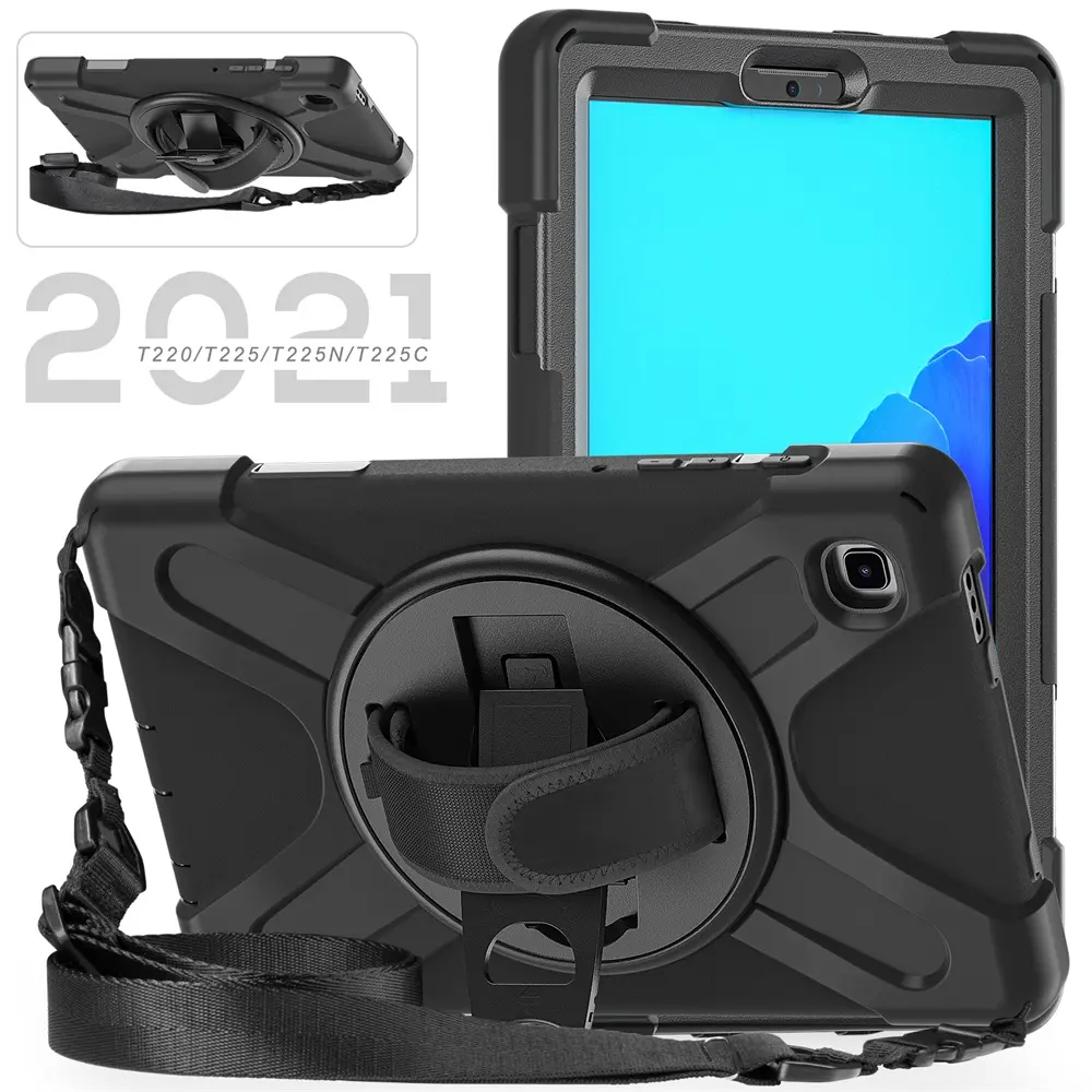 The hot popular belt carry case for Samsung Galaxy tab A7 lite 8.7' T220 Non-slip holder rugged cover shell